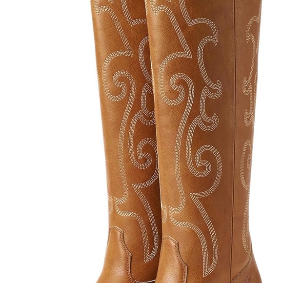 Rollda Shoes - Elegant Brown Embroidered Heeled Boots